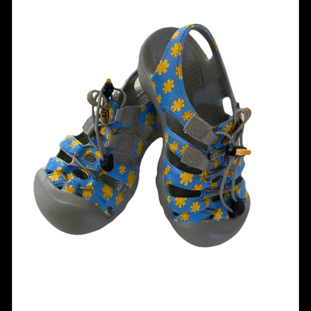 Keen Kids Blue and Yellow Floral Sandals